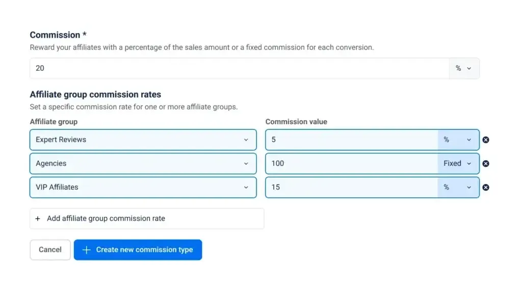 Commission structure