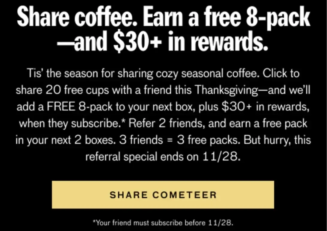 Cometee referral offer