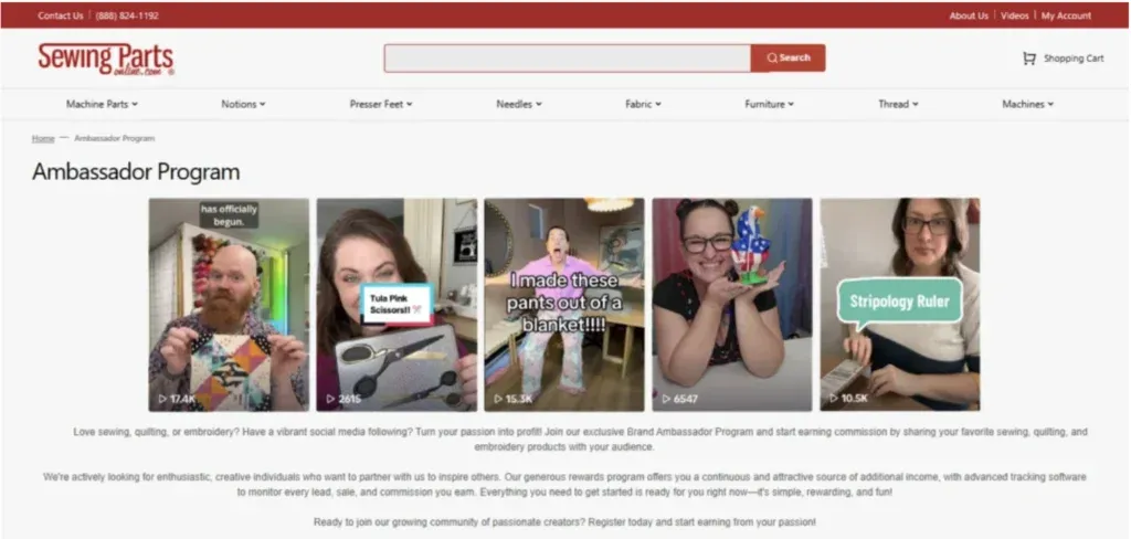 Sewing Parts online