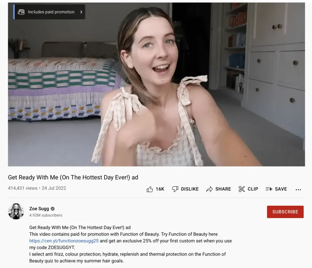 Zoe Sugg Channel